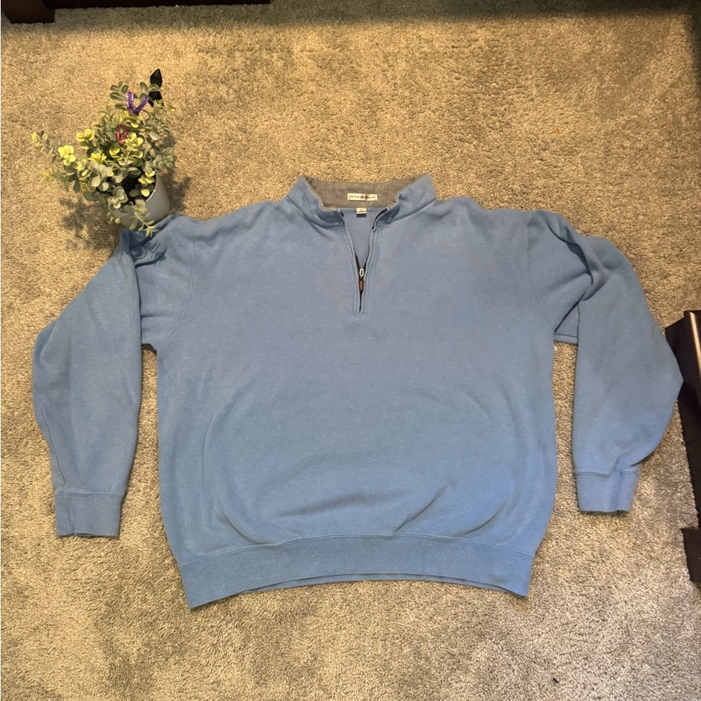 Peter Millar Light Blue Zip-Up Sweater